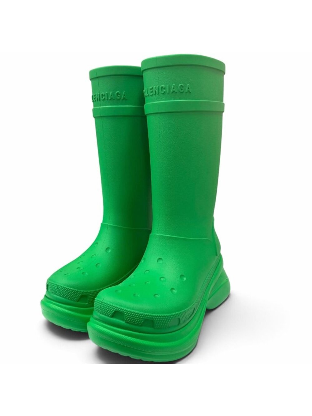 Balenciaga Crocs Rubber Boots Long Green